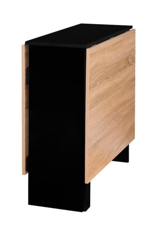 Mesa consola plegable Edi - Imitación madera y negro