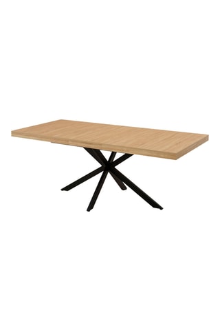 Mesa extensible Memphis - Imitación madera y negro