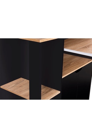 Mueble auxiliar de cocina - Negro e imitación madera