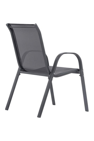 Sillas de jardín apilables de textileno gris antracita - Pack de 4