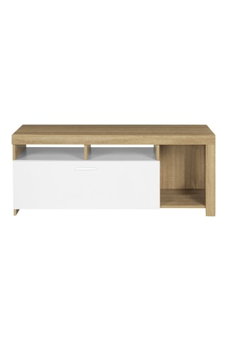 Mueble de TV Maryse -  Blanco y natural