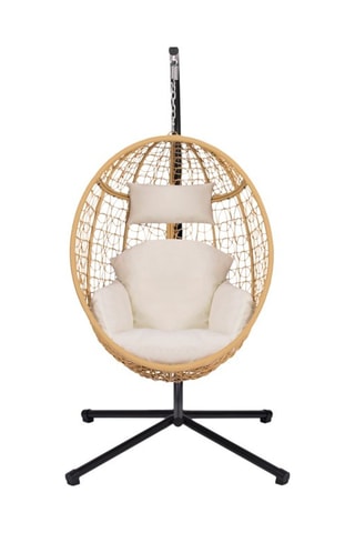 Sillón huevo colgante - 
Natural y beige