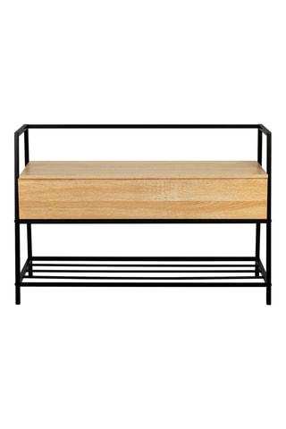 Banco con arcón Timéo de madera y patas negras L 100 cm