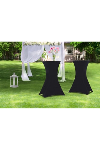 2 mesas altas plegables con funda - Negro y gris