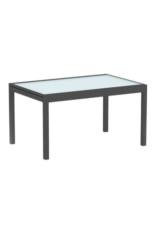 Mesa de jardín extensible gris de vidrio templado 135-270 cm