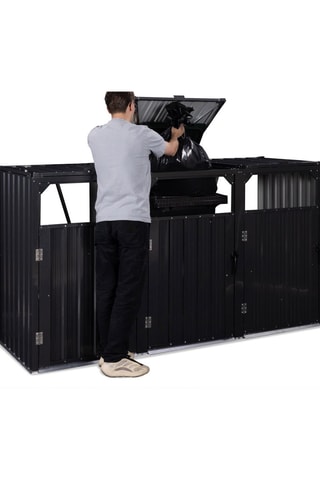 Contenedor triple de cubos de basura - 221 x 80 x 120 cm