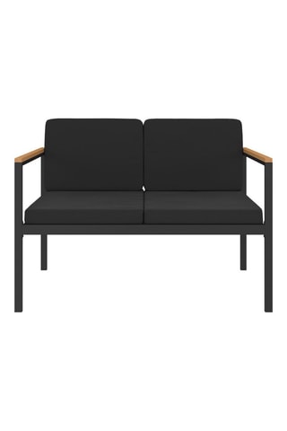 Salón de jardín Pemba 4 plazas - Madera y negro