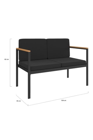 Salón de jardín Pemba 4 plazas - Madera y negro