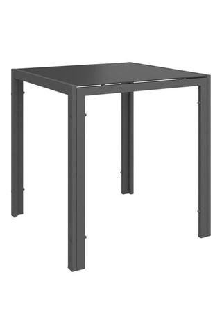 Conjunto de comedor Minorca 4 plazas de textileno y vidrio templado gris antracita 