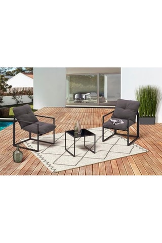 Salón de jardín Tropéa de 2 plazas de acero gris