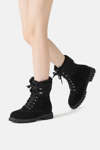 Bottines fourrées en nubuck Sittella  - Noir