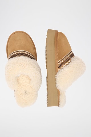 Sabots fourrés plateformes en nubuck Crake  - Marron