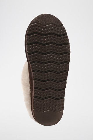 Pantoufles fourrées en nubuck Ibis  - Marron