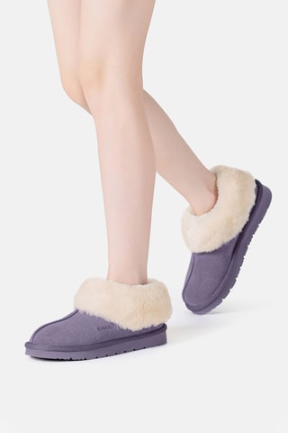 Pantoufles fourrées en nubuck Ibis  - Violet