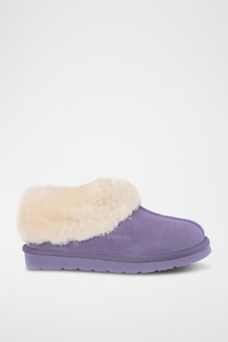 Pantoufles fourrées en nubuck Ibis  - Violet
