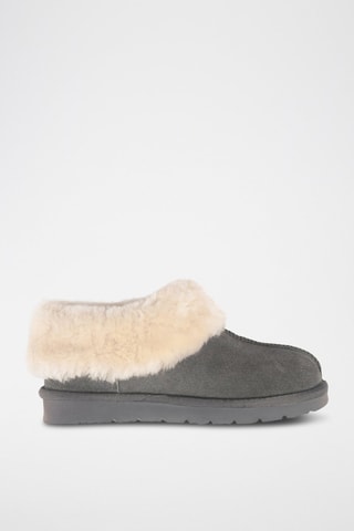 Pantoufles fourrées en nubuck Ibis  - Gris