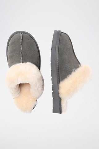 Pantoufles fourrées en nubuck Raven  - Gris