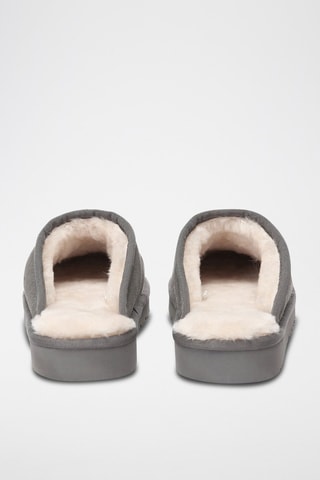 Pantoufles fourrées en nubuck Lark  - Gris
