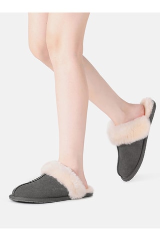 Pantoufles fourrées en nubuck Harrier  - Gris