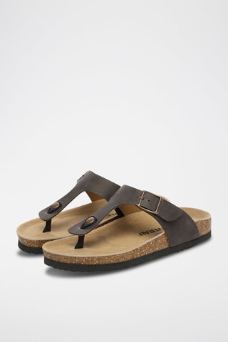 Sandales en cuir Flamingo  - Marron