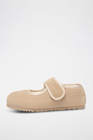 Babies fourrées en nubuck Teal  - Beige