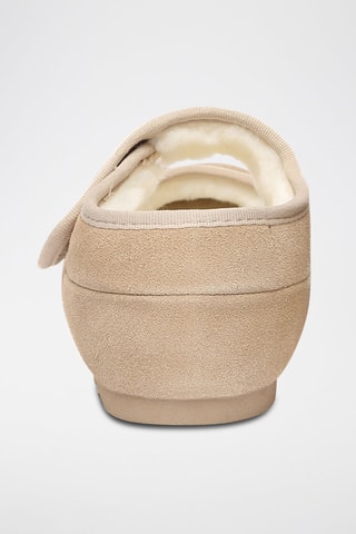 Babies fourrées en nubuck Teal  - Beige