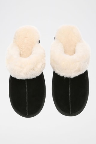 Pantoufles fourrées en nubuck Harrier  - Noir