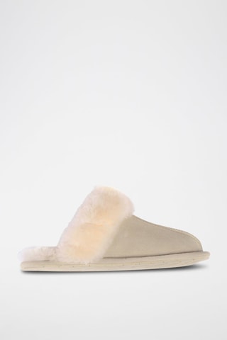 Pantoufles fourrées en nubuck Harrier  - Beige