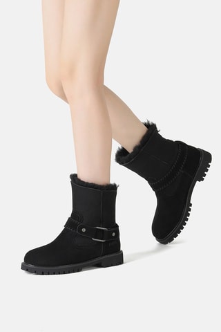 Bottines fourrées en cuir Pheasant  - Noir