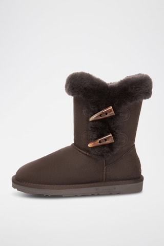 Bottines fourrées en nubuck Stork  - Marron
