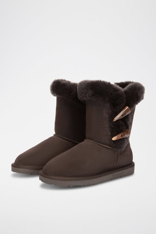 Bottines fourrées en nubuck Stork  - Marron
