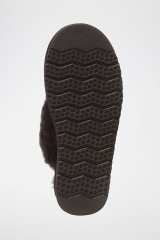 Pantoufles fourrées en nubuck Pelican  - Marron