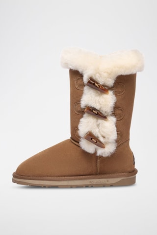 Bottines en cuir de mouton nubuck Ashy  - Marron