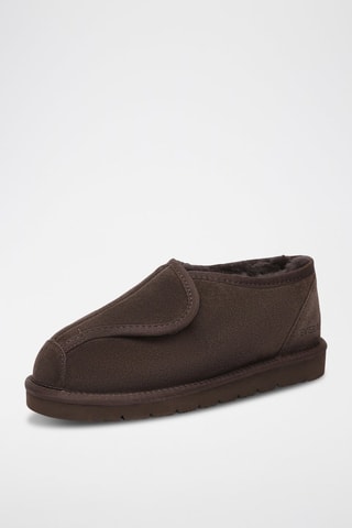 Slip-on fourrés en nubuck Mossy  - Marron