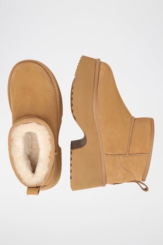 Bottines fourrées plateformes en nubuck Nicobar  - Marron