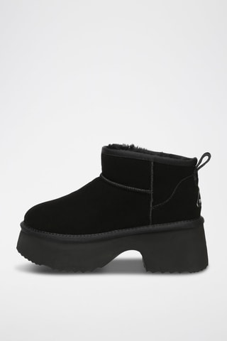 Bottines fourrées plateformes en nubuck Nicobar  - Noir
