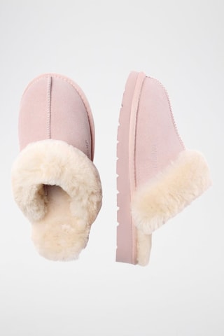 Pantoufles fourrées en nubuck Raven  - Rose