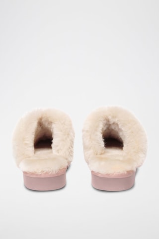 Pantoufles fourrées en nubuck Raven  - Rose