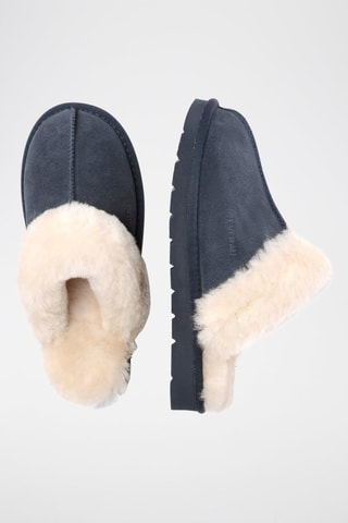 Pantoufles fourrées en nubuck Raven  - Bleu