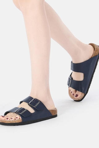 Mules en cuir Mallard  - Bleu marine