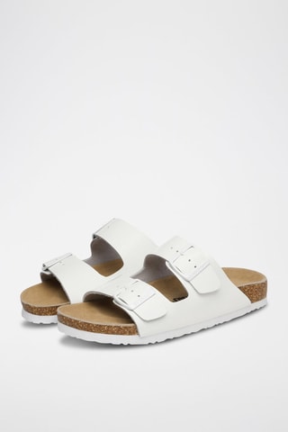Mules en cuir Mallard  - Blanc