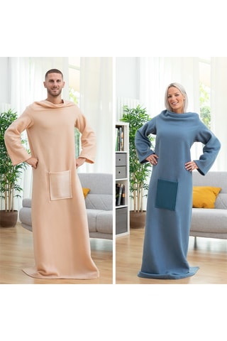 Couverture avec manches - Bleu