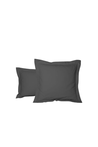 Funda de almohada de percal de algodón 80 hilos/cm² Uni - Antracita