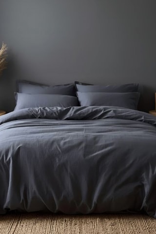 Funda nórdica de percal de algodón 80 hilos/cm² Uni - Antracita