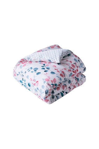 Funda nórdica de satén de algodón 120 hilos/cm² Sofia - Azul y rosa