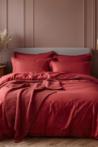 Funda nórdica de percal de algodón 80 hilos/cm² Capucine - Terracota