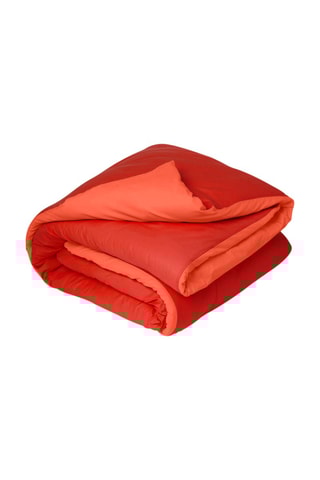 Funda nórdica de algodón 57 hilos/cm² Uni - Rojo y clementina