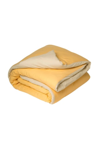 Funda nórdica de algodón 57 hilos/cm² Uni - Natural y plátano