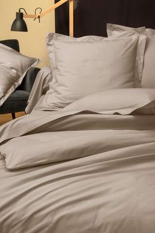 Funda nórdica de percal de algodón 80 hilos/cm² Uni Percaline - Topo