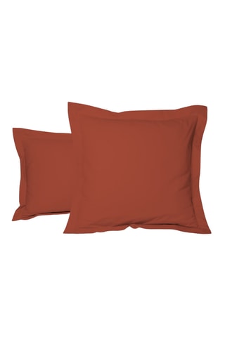 Funda de almohada de percal de algodón 80 hilos/cm² Uni - Rojo teja
